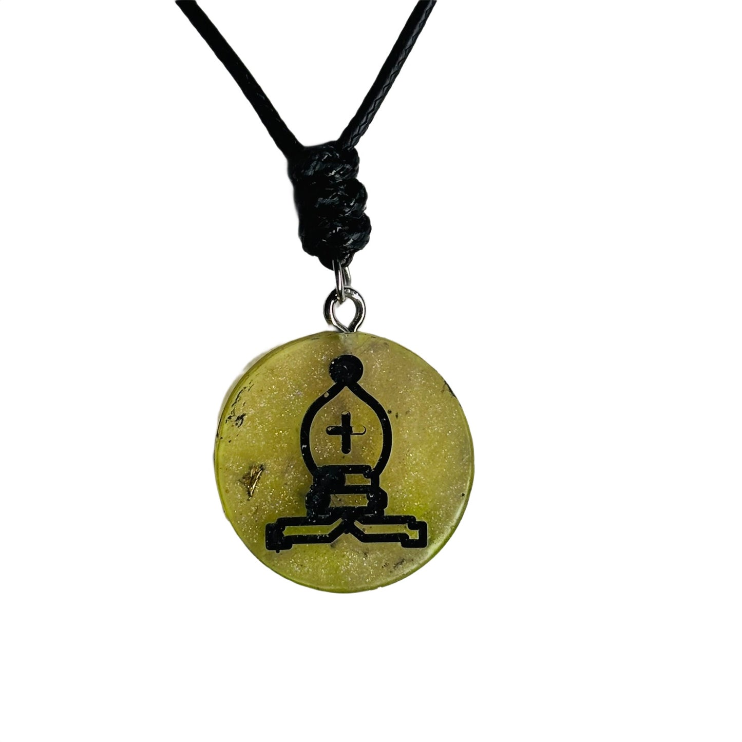 Yellow Bishop - Handmade Resin Chess Necklace