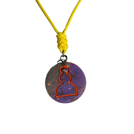 Purple Pawn - Handmade Resin Chess Necklace