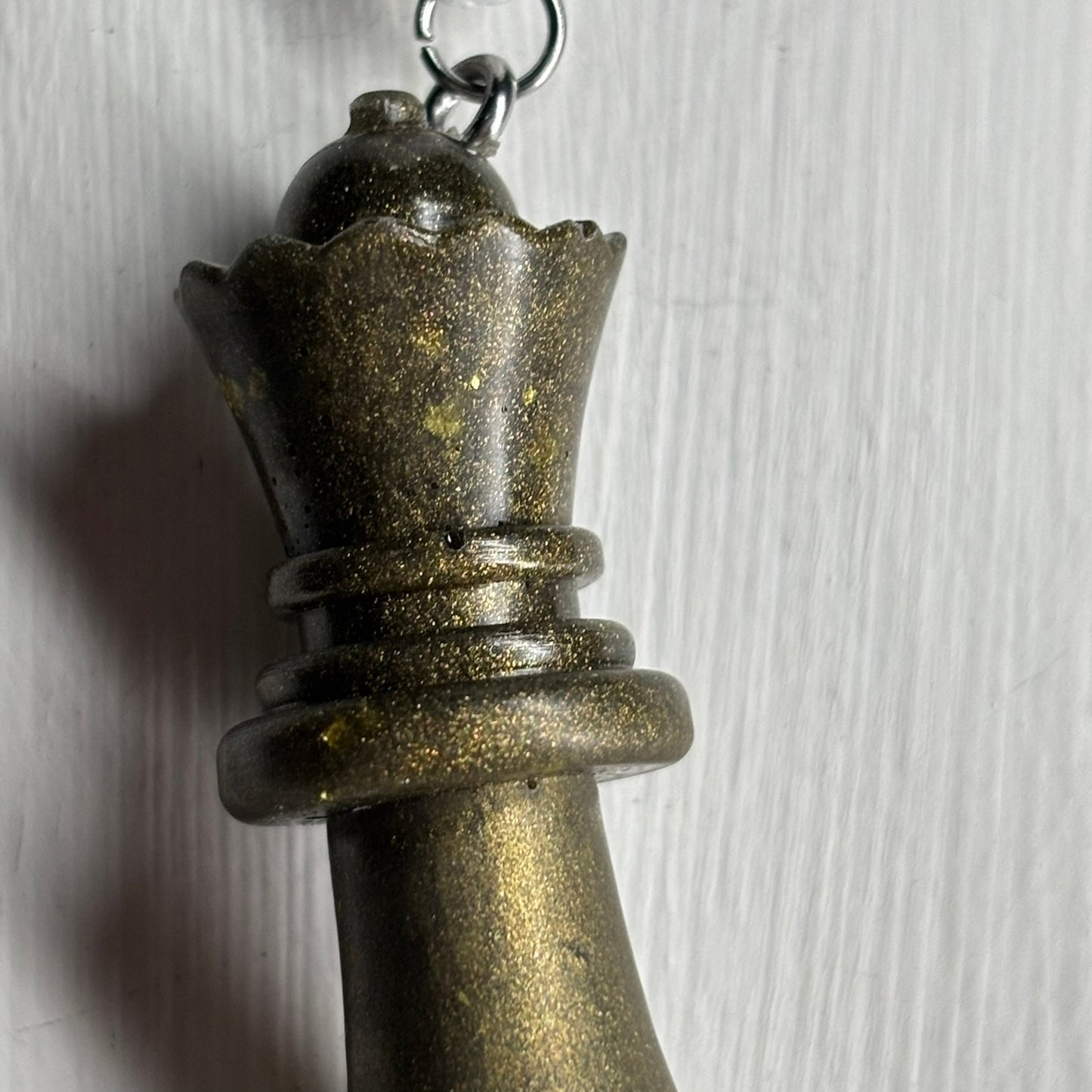 Vintage Green Queen - Handmade Resin Chess Necklace