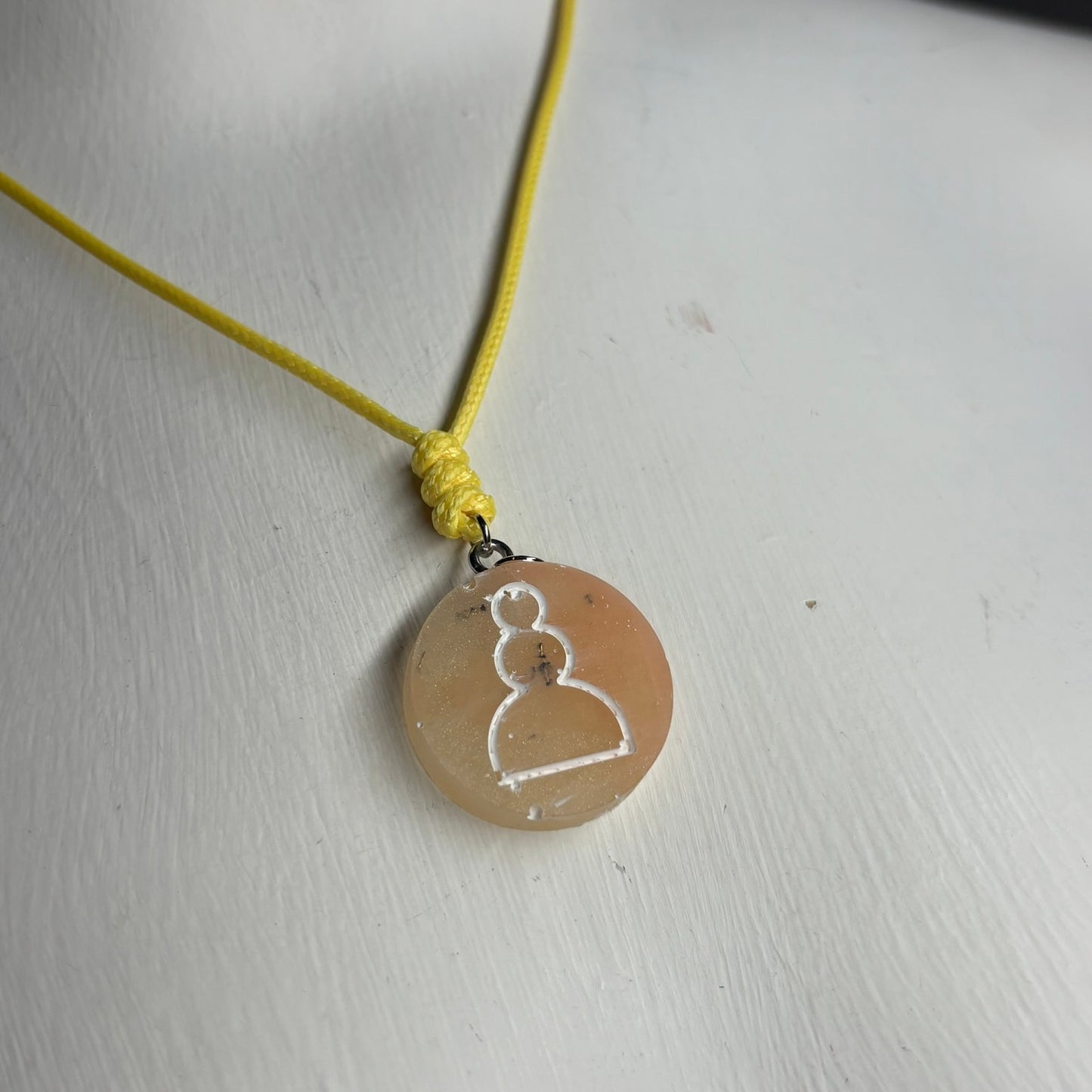 Beach Yellow Pawn - Handmade Resin Chess Necklace