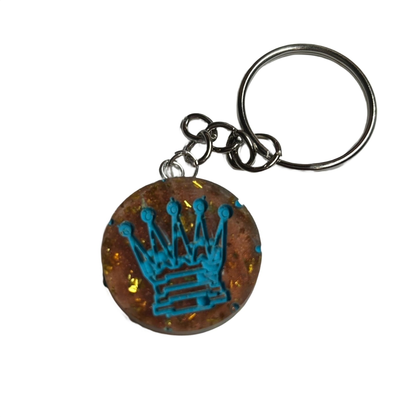Blue Lined Royalty - Handmade Resin Keychain - Flat Edition