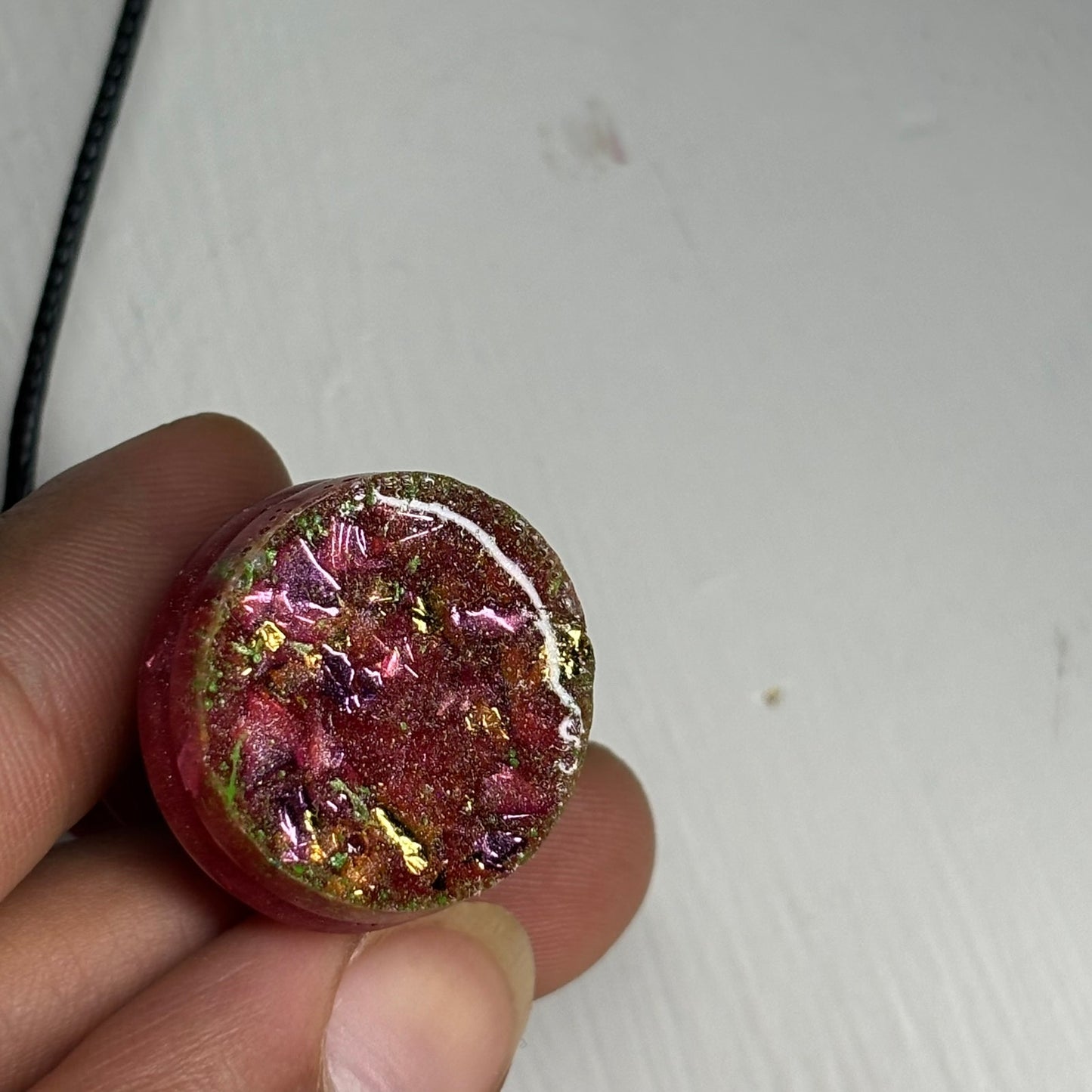 Pretty Pink Bishop - Handmade Resin Chess Necklace