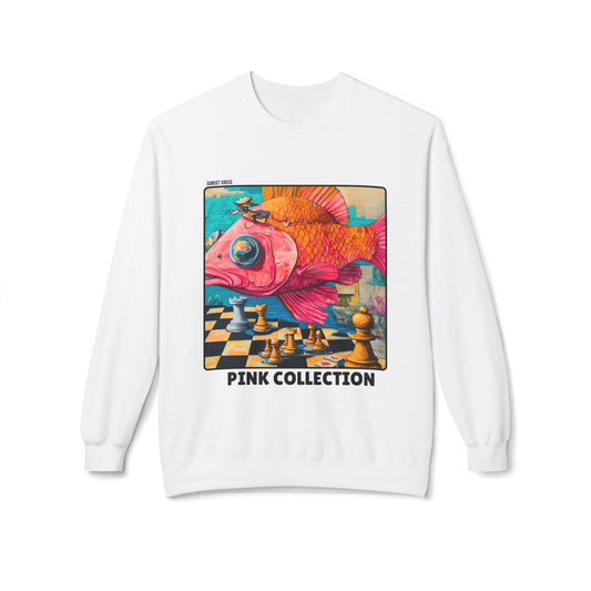 Cool Fish - White Chess Crewneck Sweater