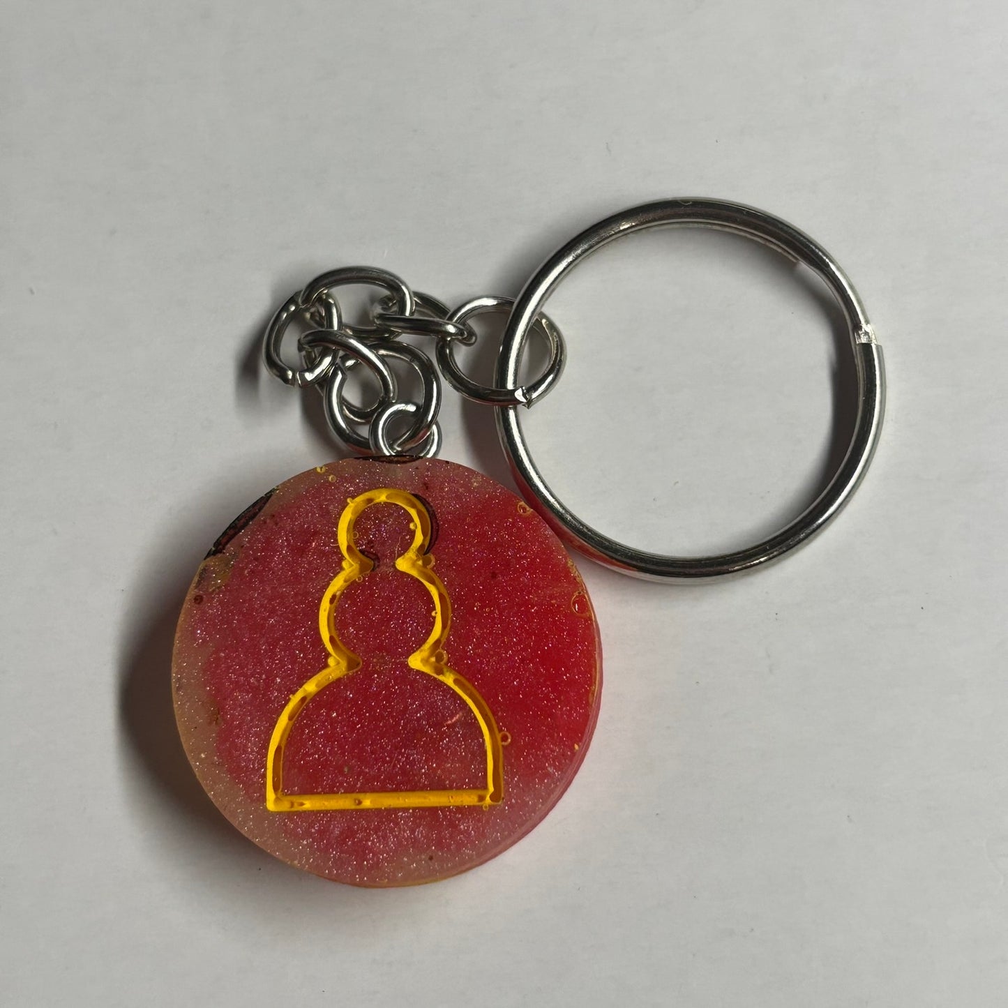Red Yellow Pawn - Handmade Resin Keychain