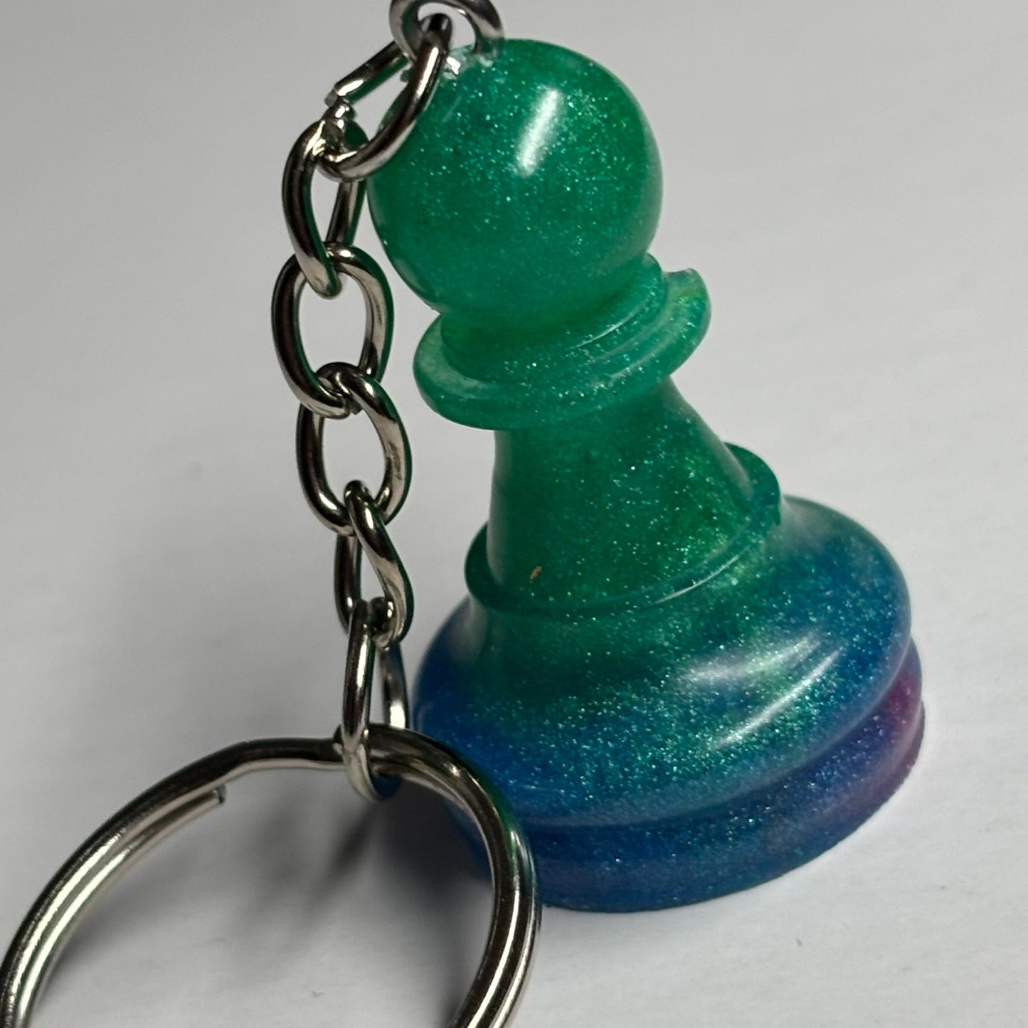 Green Galaxy Pawn - Handmade Resin Keychain