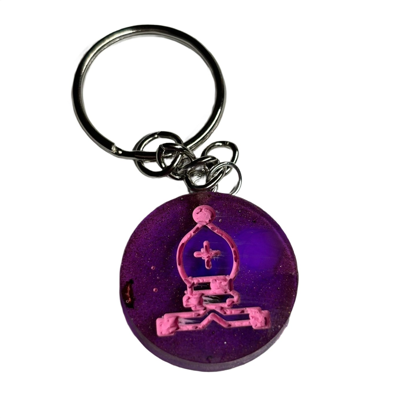 Transparent Purple Pink Bishop - Handmade Resin Keychain