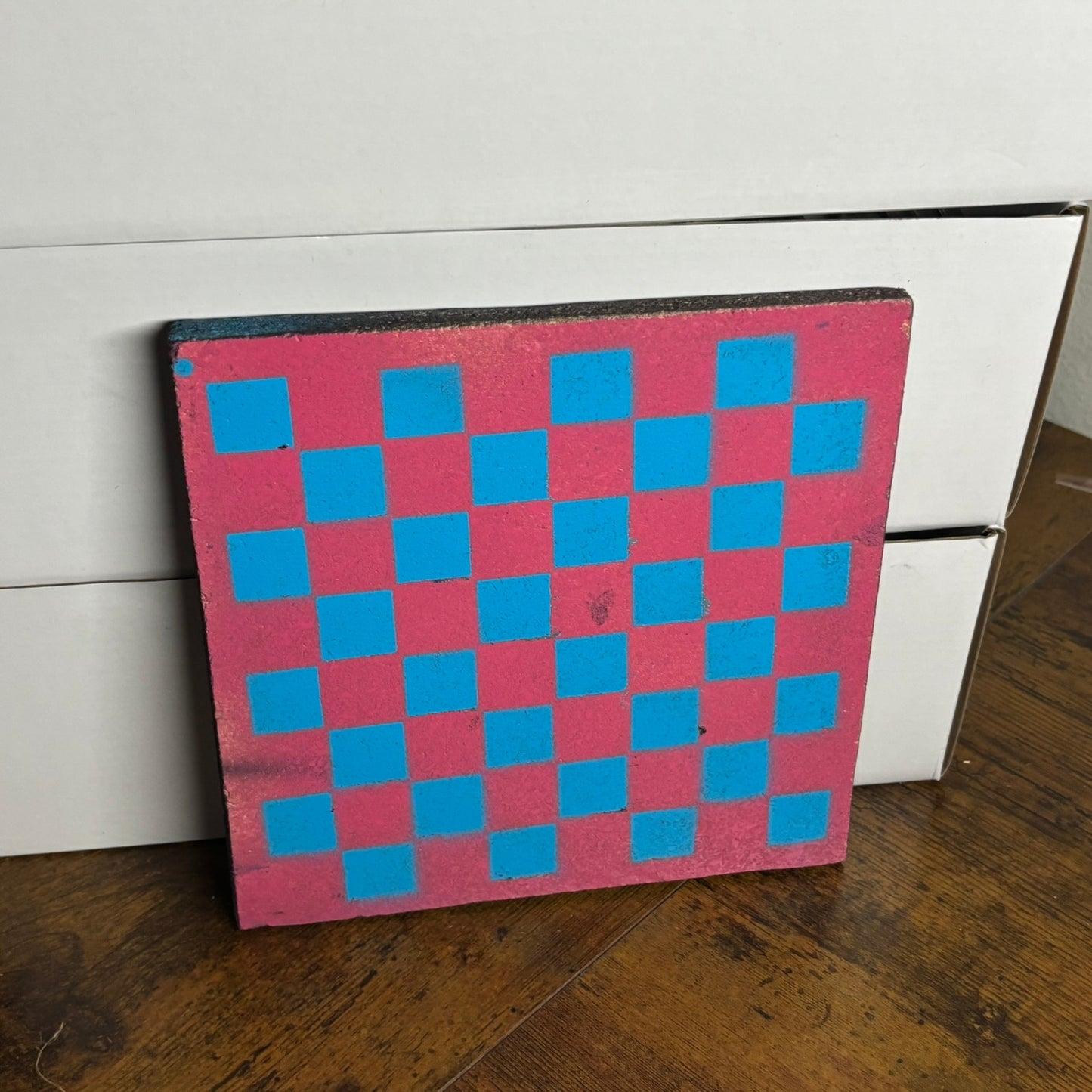 Pink & Blue - Painted Double Sided Chess Board