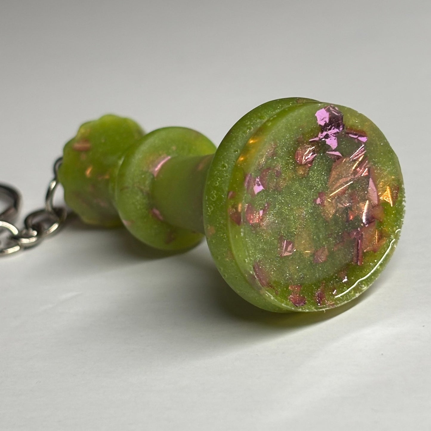Green Sparkle Queen - Handmade Resin Keychain