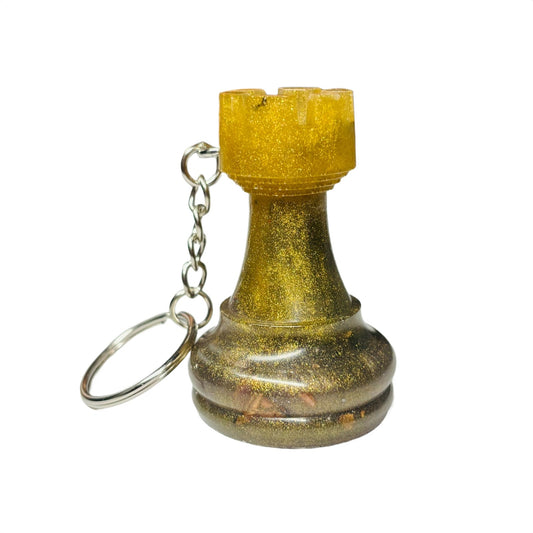 Royal Brown Rook - Handmade Resin Keychain - Large Edition