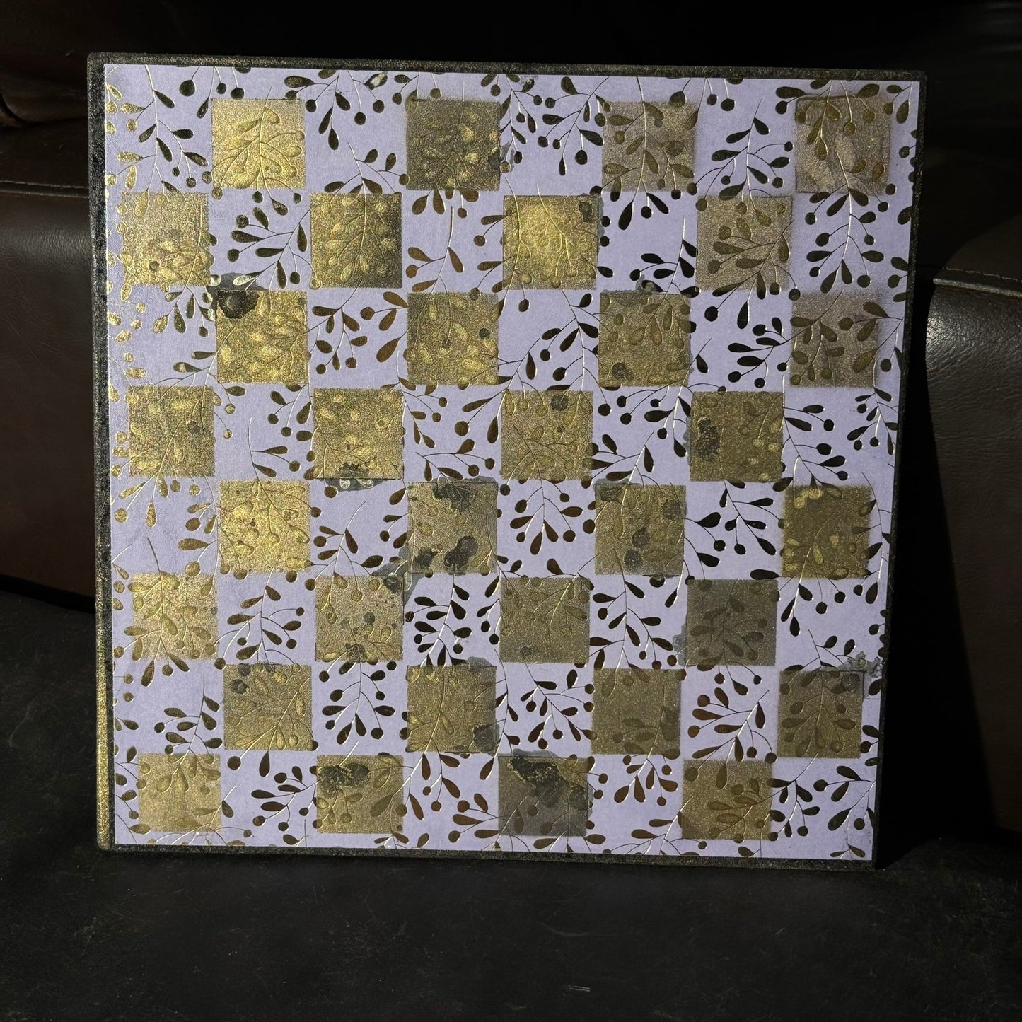 Light Purple & Gold - Scrapbook Chess Board