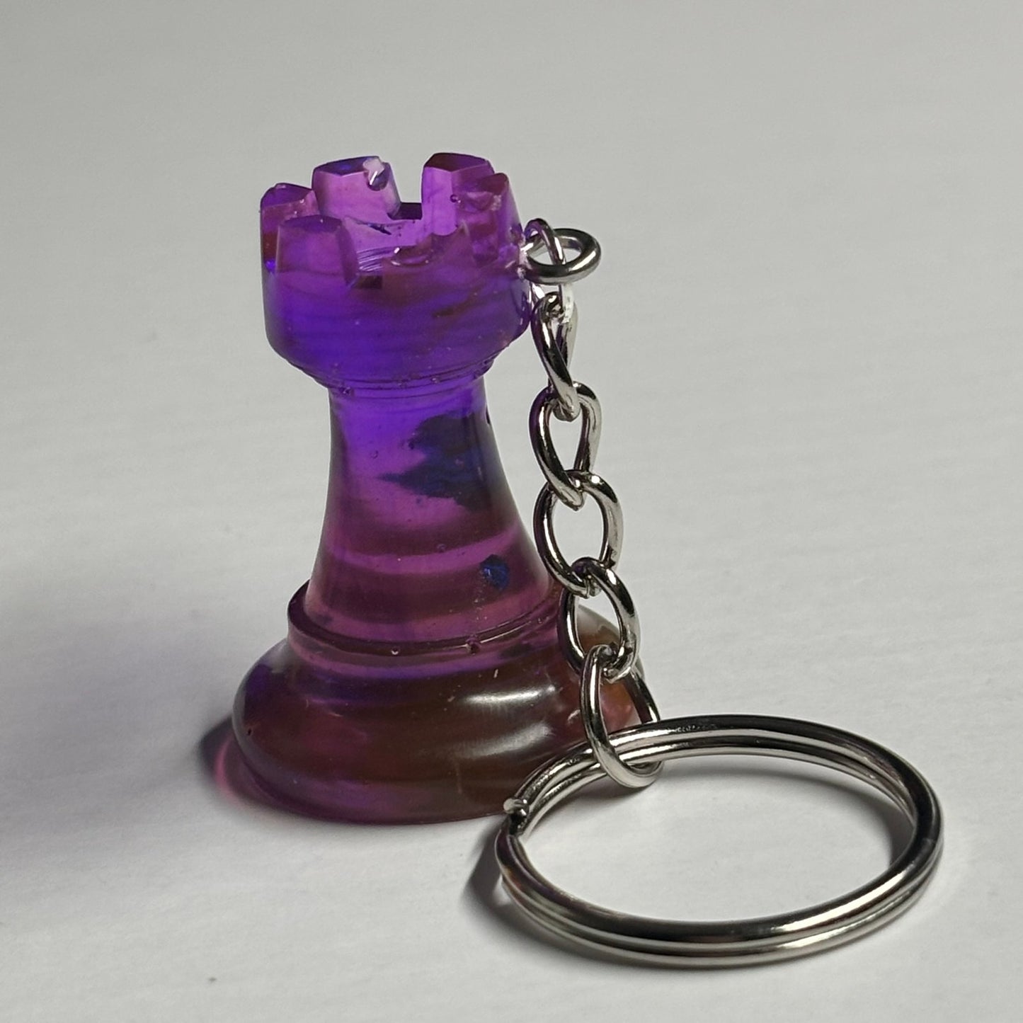 Translucent Purple Rook - Handmade Resin Keychain