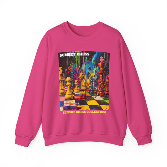 Rainbow Splatters - Pink Chess Crewneck Sweater