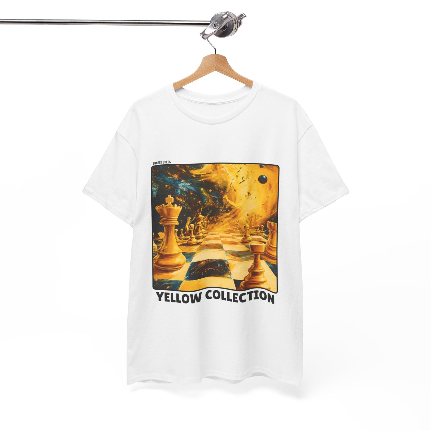 Yellow Galaxy - White Chess T Shirt