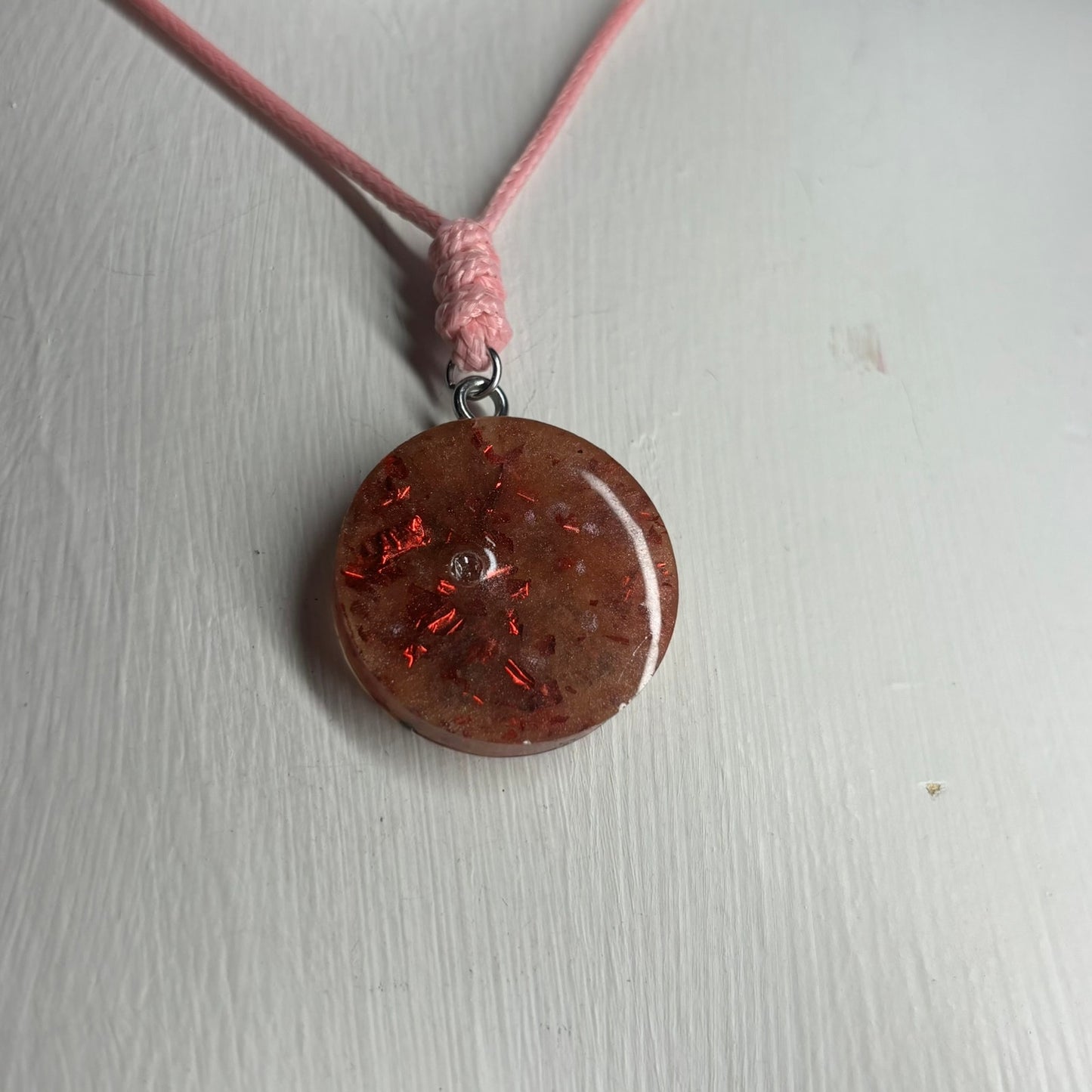 Dark Amber Rook - Handmade Resin Chess Necklace