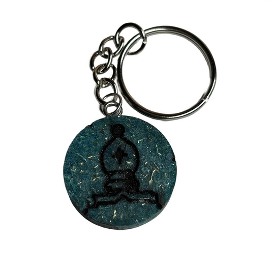 Blue Crystal Bishop - Handmade Resin Keychain