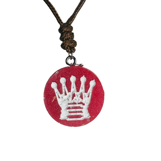 Red Queen - Handmade Resin Chess Necklace