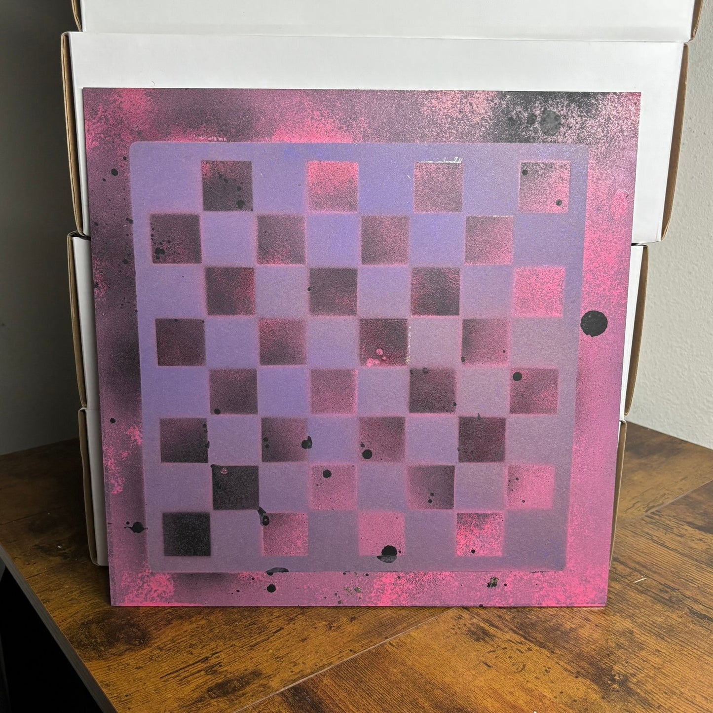 Toxic Pink - Painted Chess Board