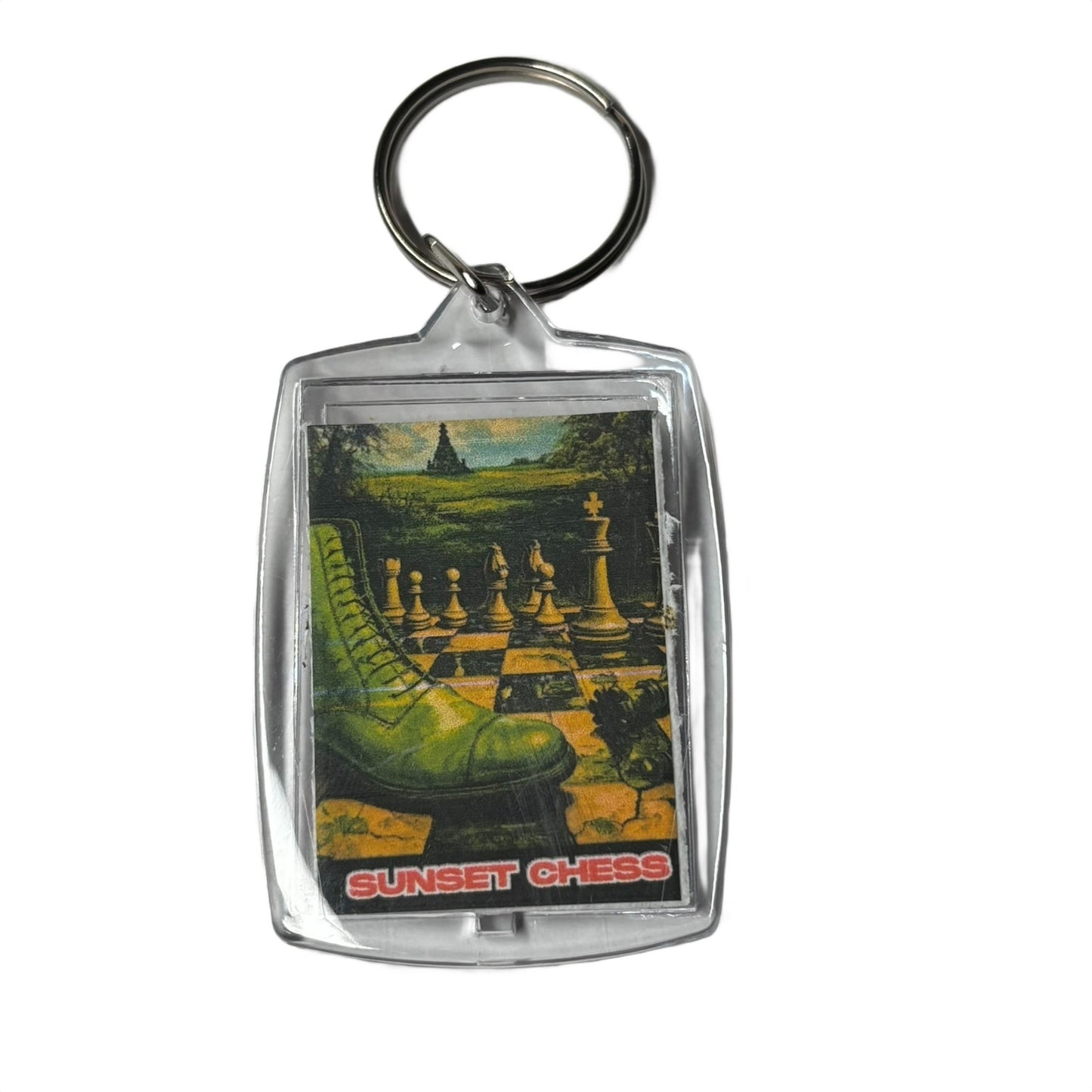 The Green Boot - Sunset Chess Photo Keychain