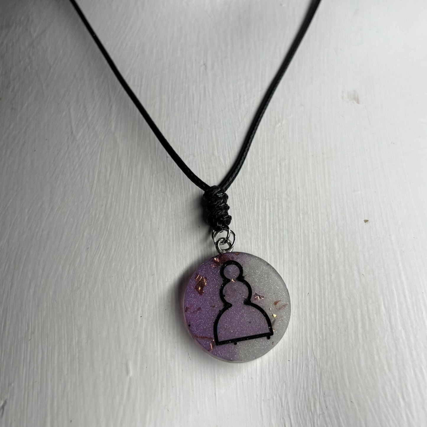 Purple Crystal Pawn - Handmade Resin Chess Necklace