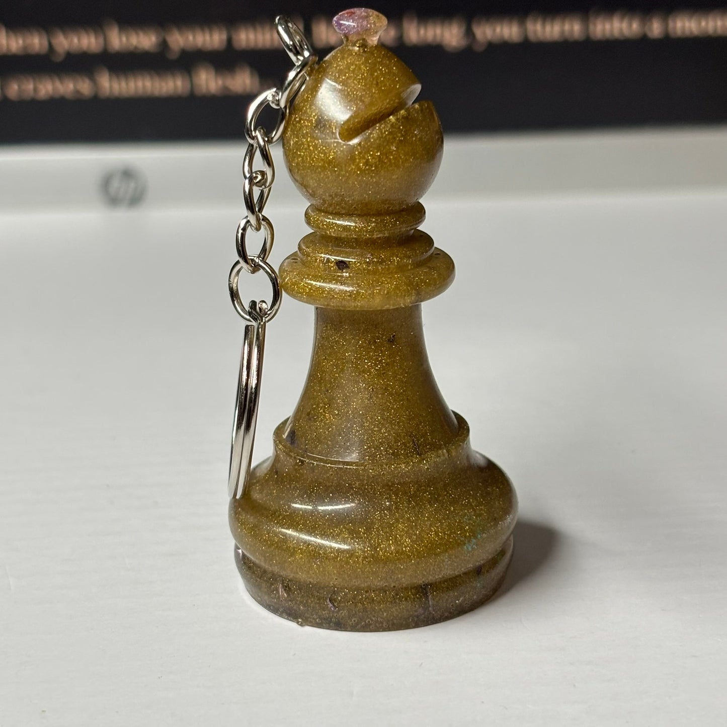 Swade Brown Bishop - Handmade Resin Keychain - Large Edition