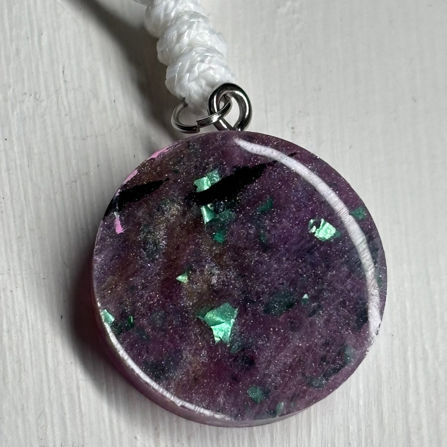 Purple/Pink Rook - Handmade Resin Chess Necklace