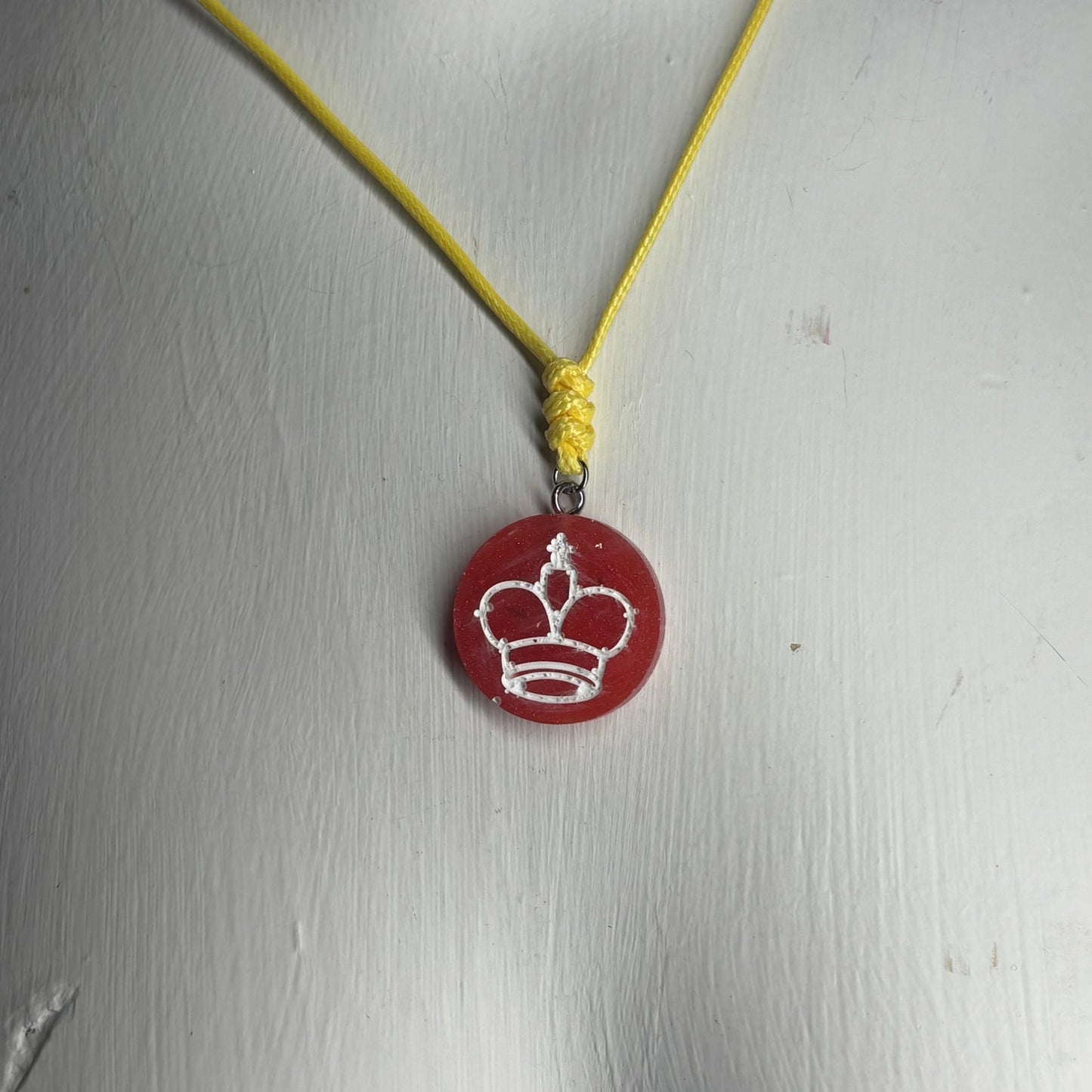 Red King - Handmade Resin Chess Necklace