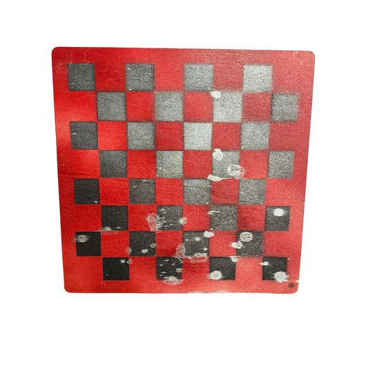 Red Chrome Silver - Painted Thin Wooden Chess Board