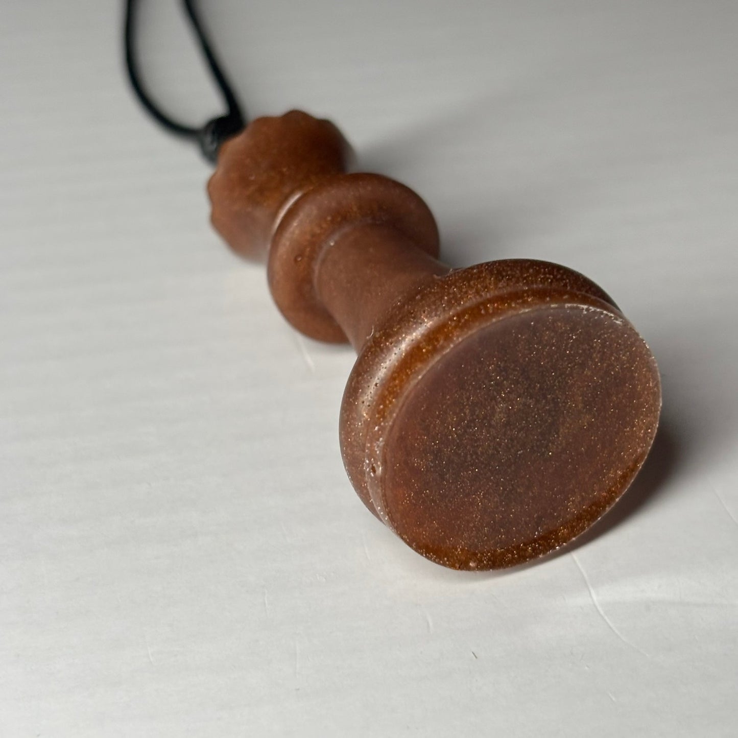 Bronze Brown Queen - Handmade Resin Chess Necklace