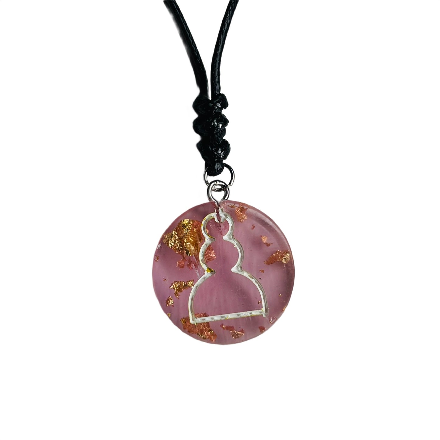 Crystal Pink Pawn - Handmade Resin Chess Necklace