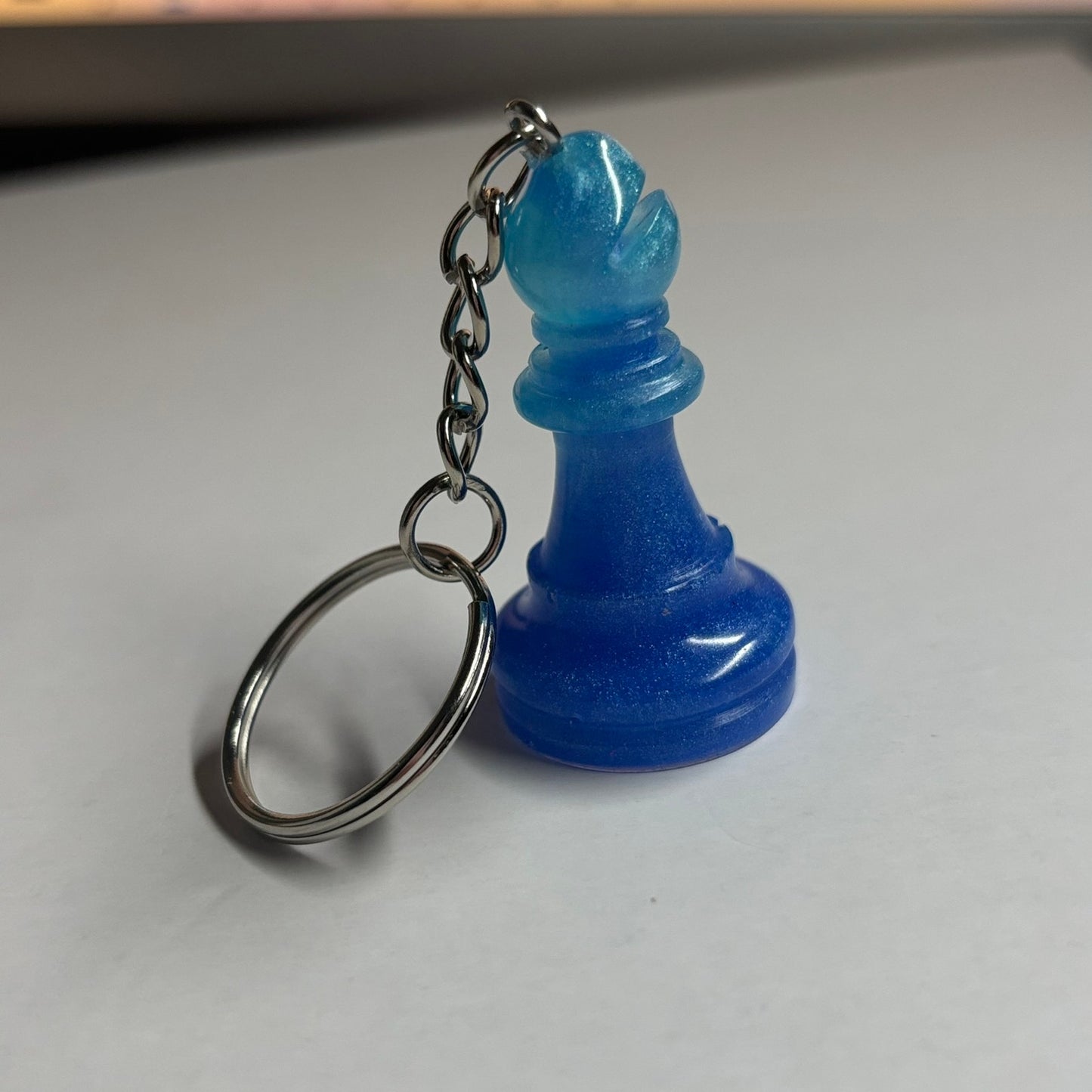 Ice Blue Bishop - Handmade Resin Keychain