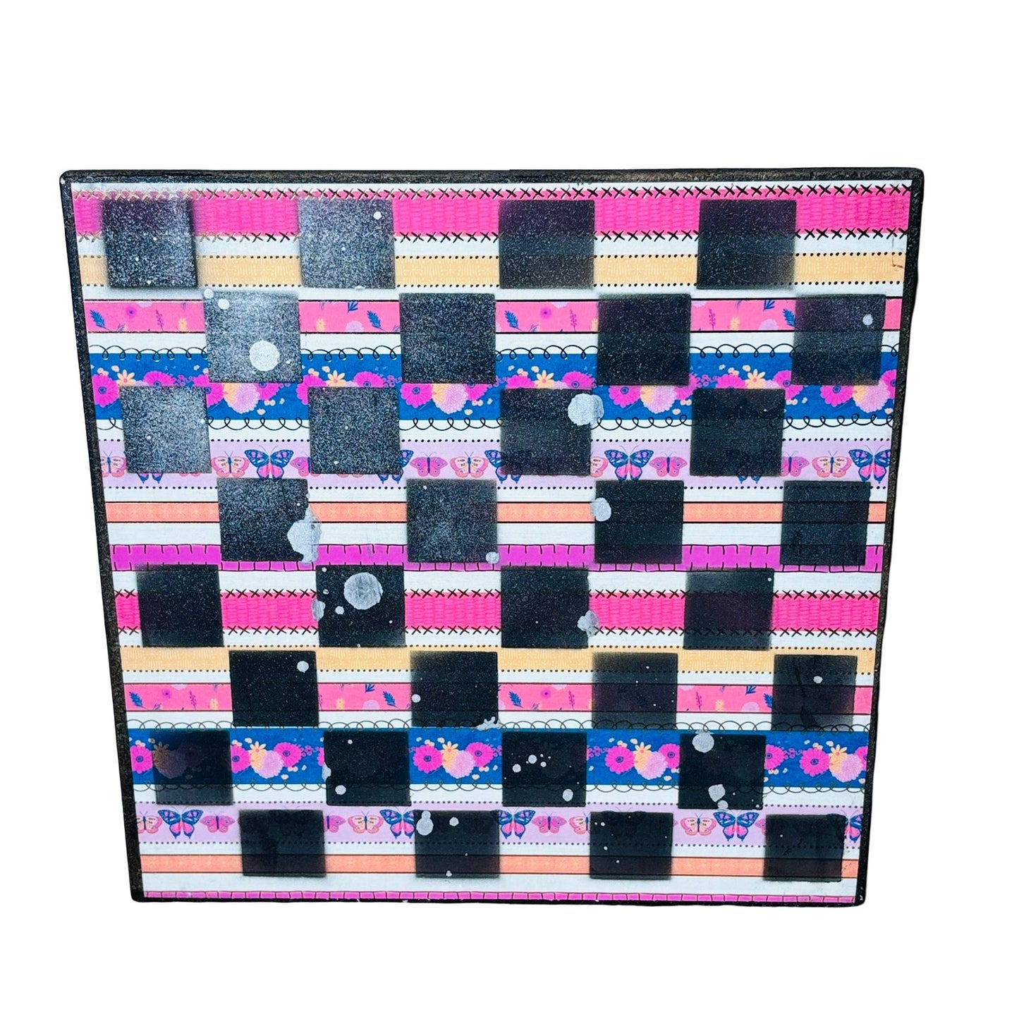 Pink Ripple Butterfly - Scrapbook Chess Board