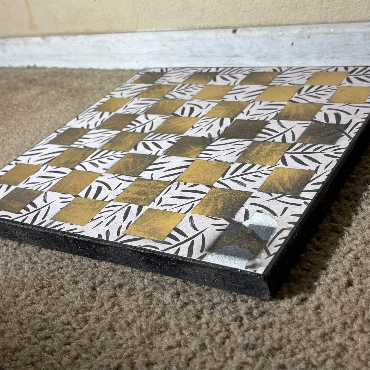 Golden Flowers - Scrapbook Chess Board