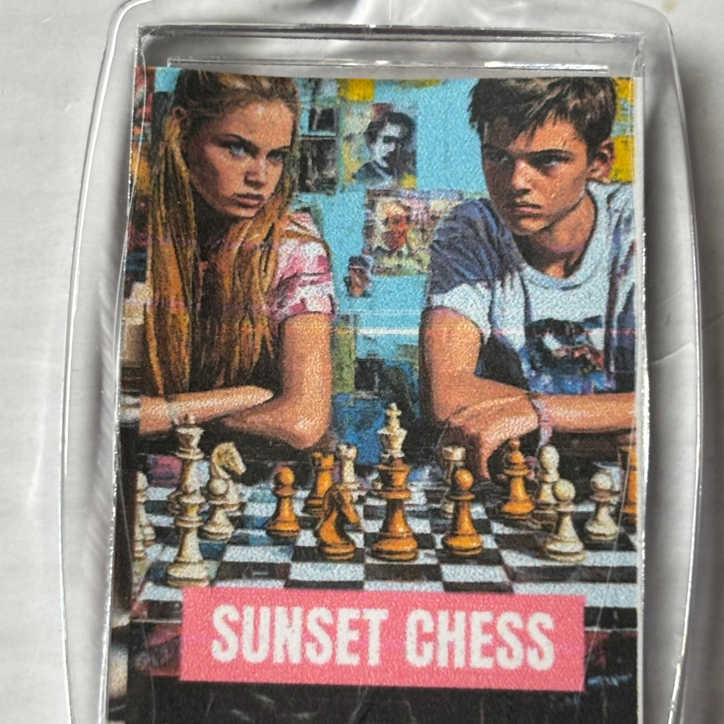 Siblings - Chess  Photo Keychain