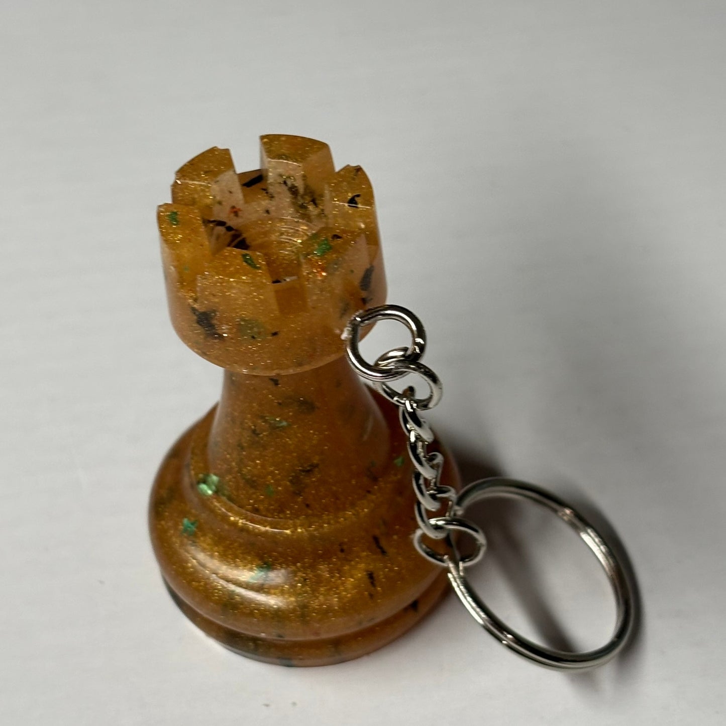 Spotted Cream Yellow Rook - Handmade Resin Keychain - Large Edition