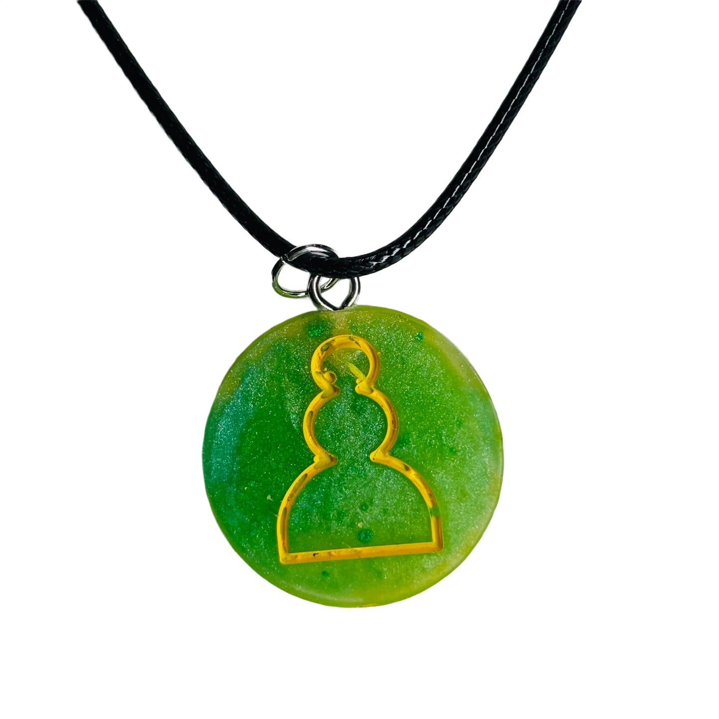 Green Forest Pawn - Handmade Resin Chess Necklace