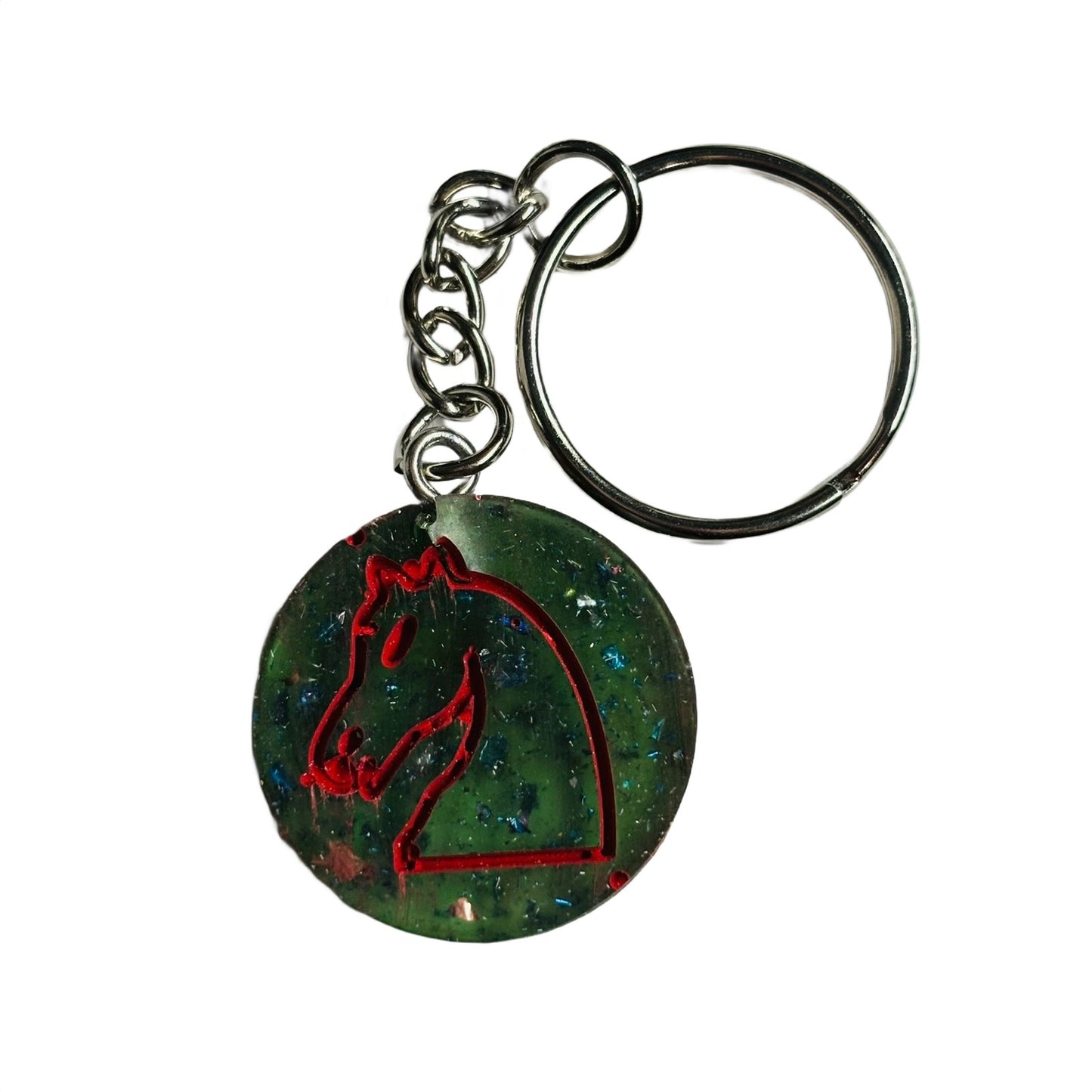 Green Red Knight - Handmade Resin Keychain