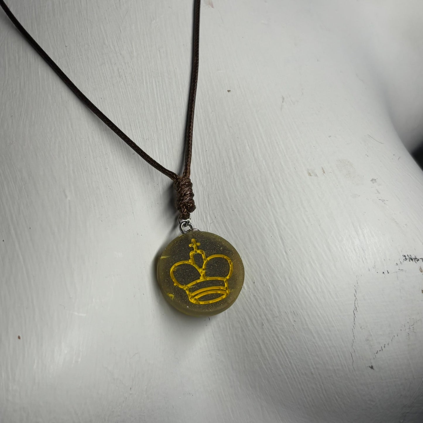 Dark Green King - Handmade Resin Chess Necklace