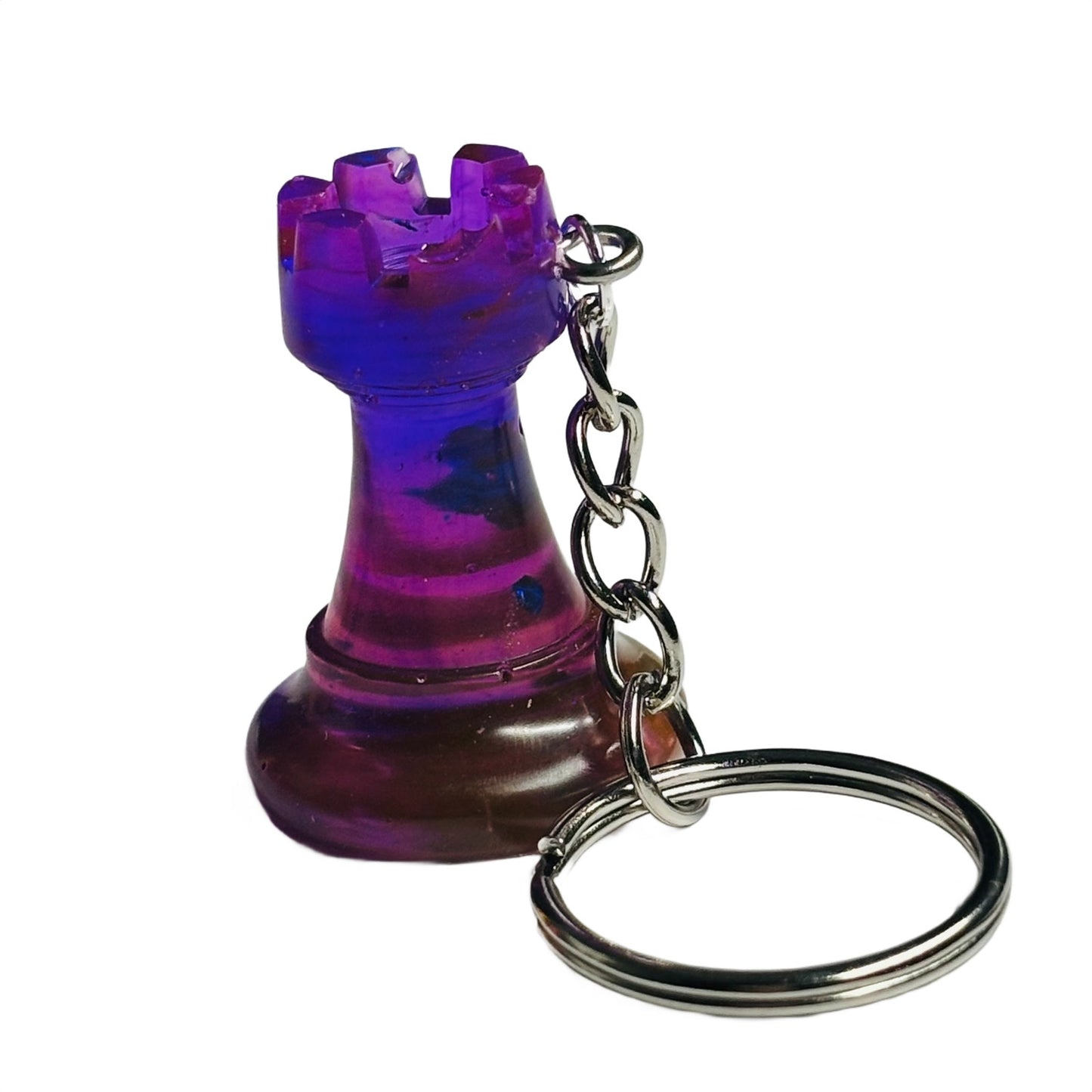 Translucent Purple Rook - Handmade Resin Keychain