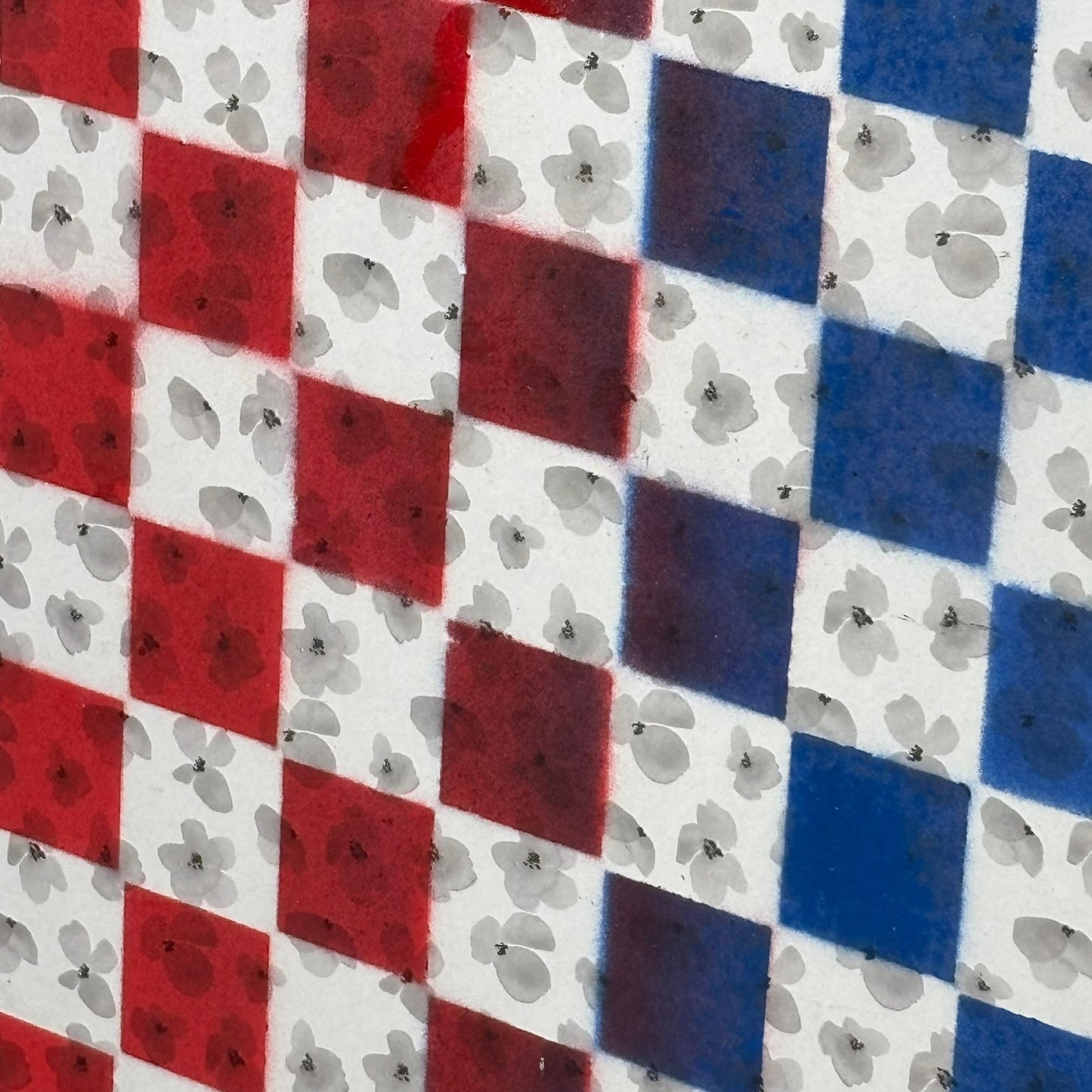 Blue & Red - Scrapbook Chess Board