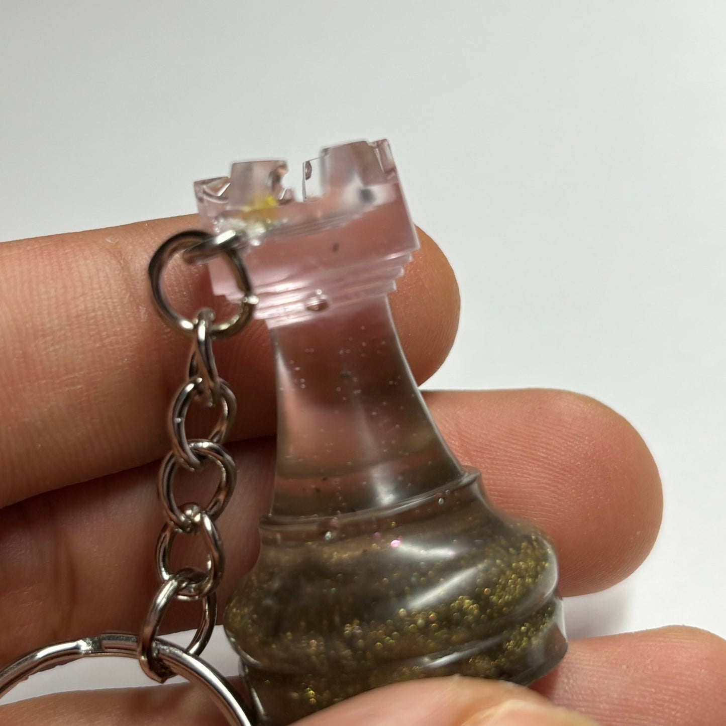 Fancy Pink Rook - Handmade Resin Keychain