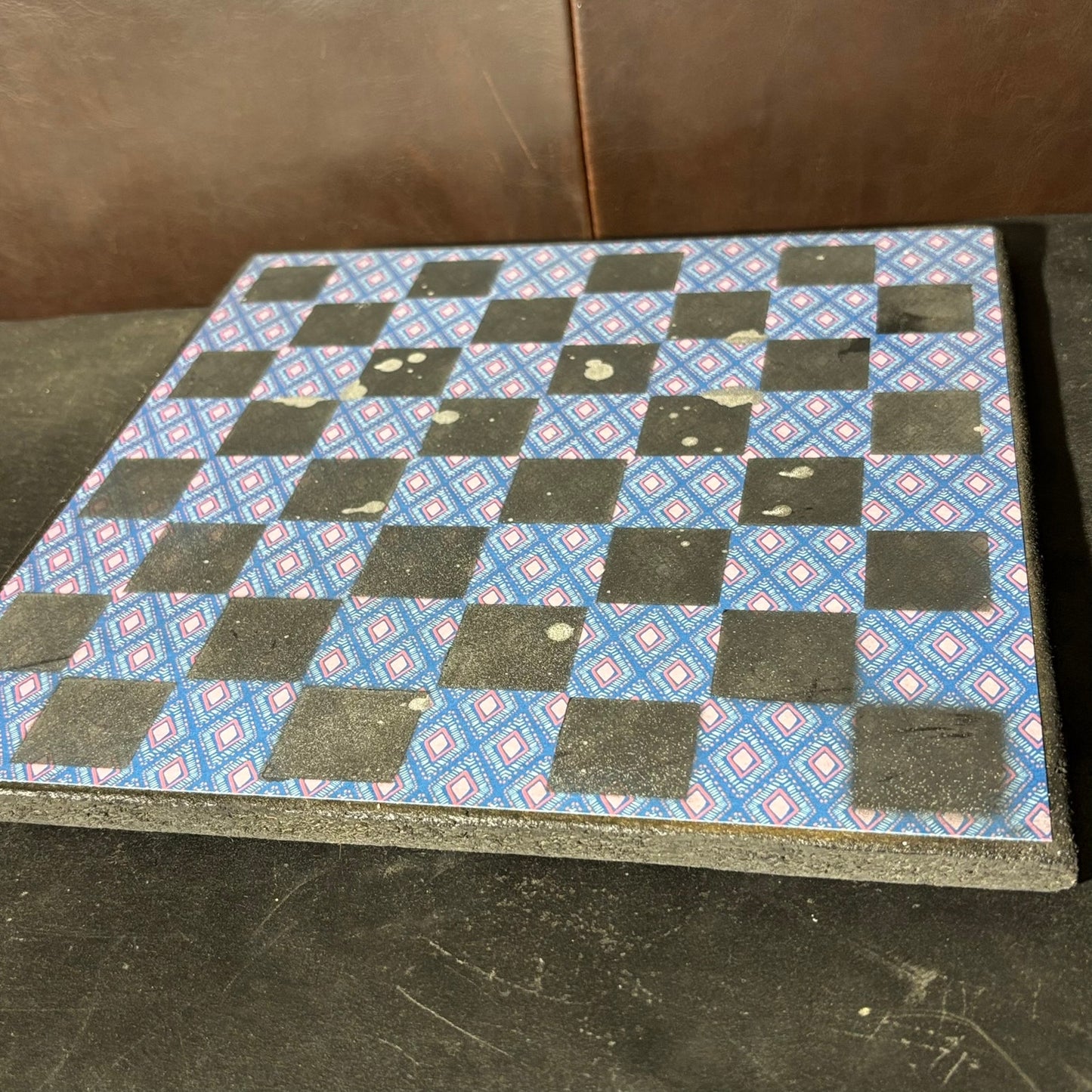 Simple Blue & Pink - Scrapbook Chess Board