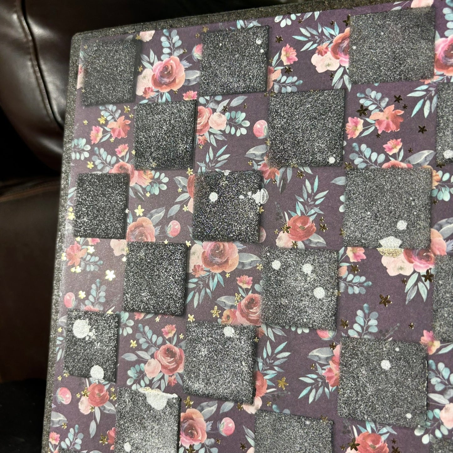 Supreme Dark Flowers - Scrapbook Chess Board