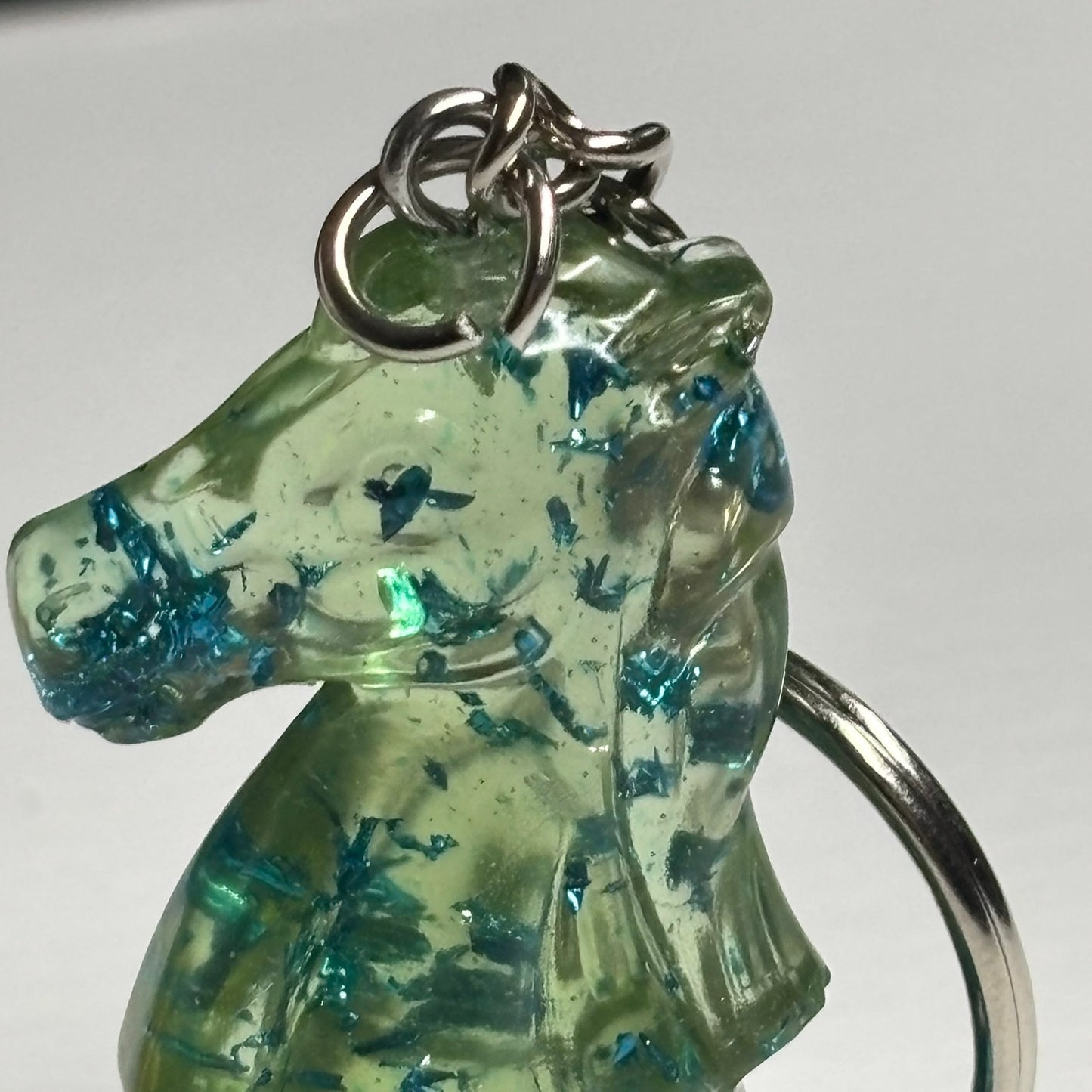 Green Sparkled Knight - Handmade Resin Keychain