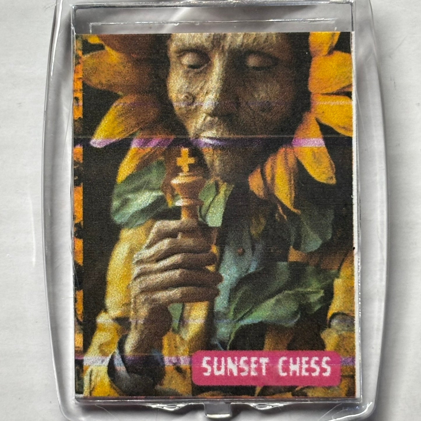 Sunflower Man - Chess  Photo Keychain
