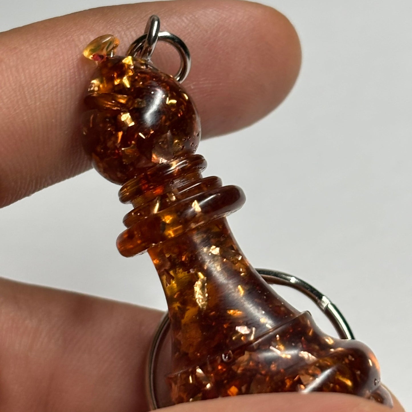 Amber Mixed Bishop - Handmade Resin Keychain