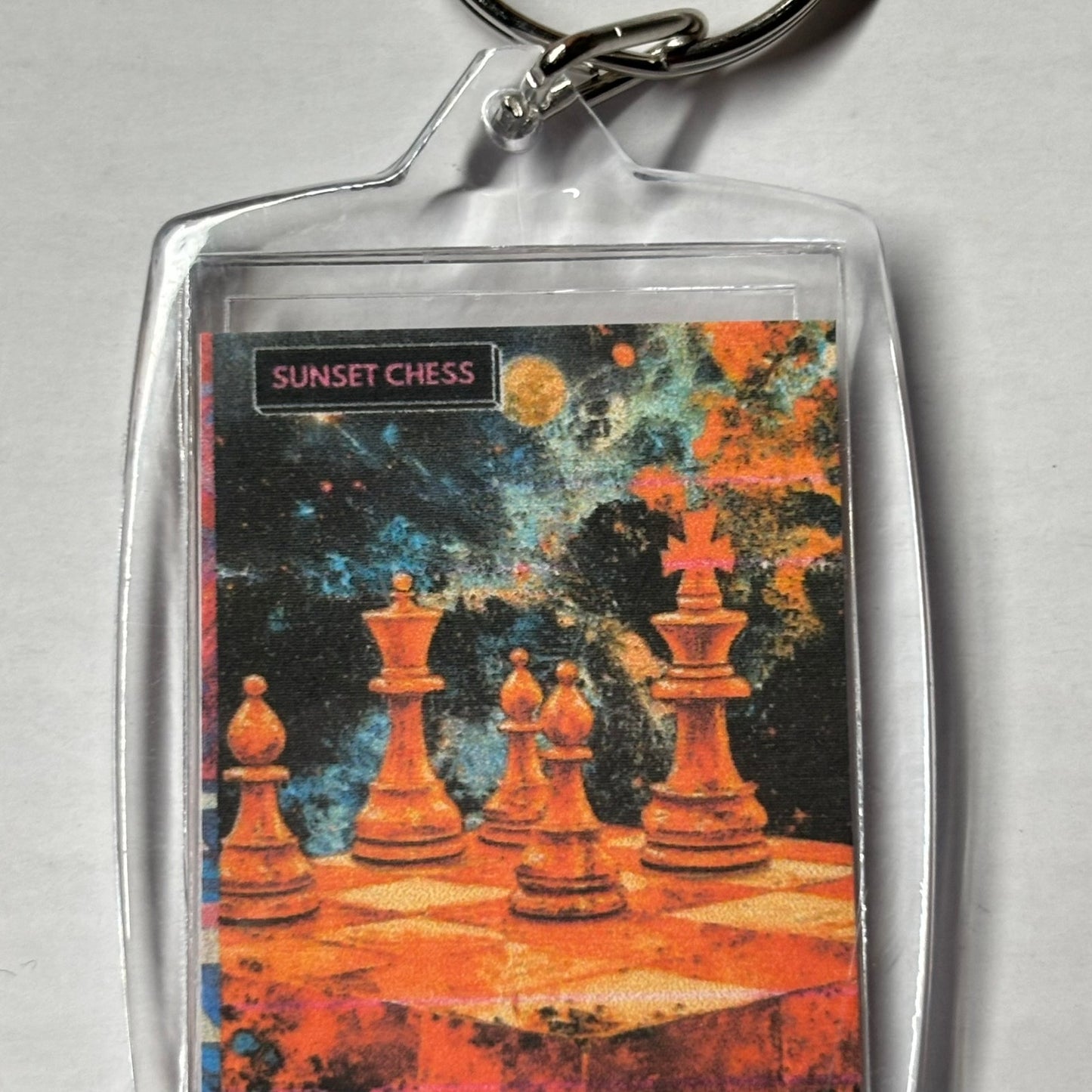 Orange Sploosh - Chess  Photo Keychain