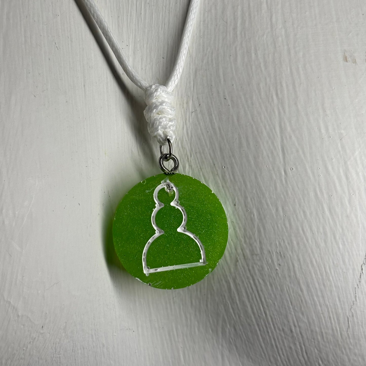 Green Pawn - Handmade Resin Chess Necklace