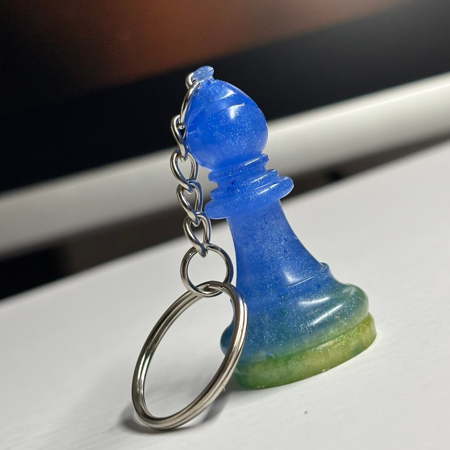 Blue Bishop - Handmade Resin Keychain