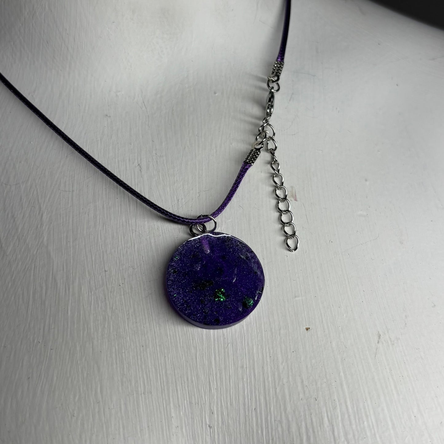 Purple Crystal Pawn - Handmade Resin Chess Necklace