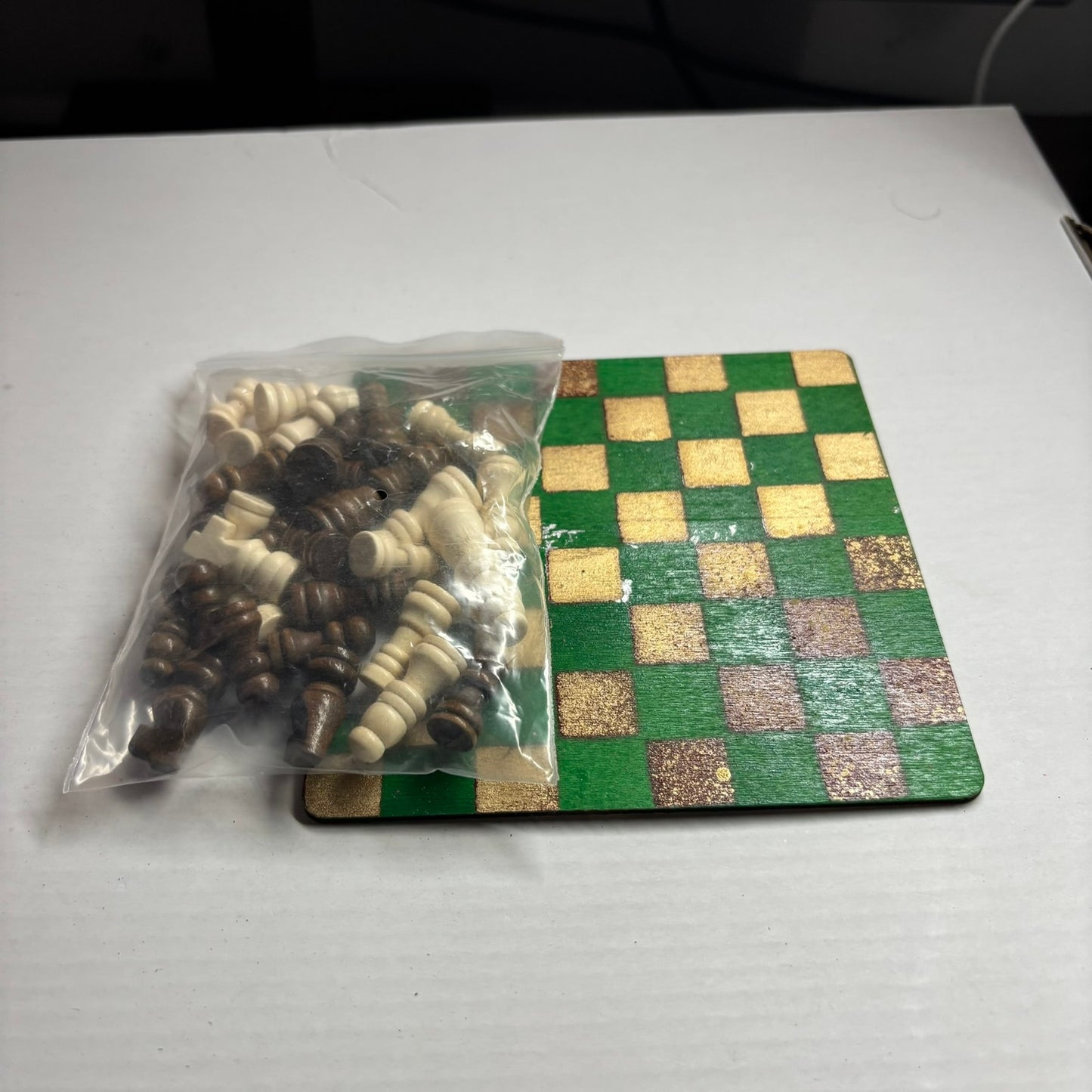 Golden Green - Mini Chess Set